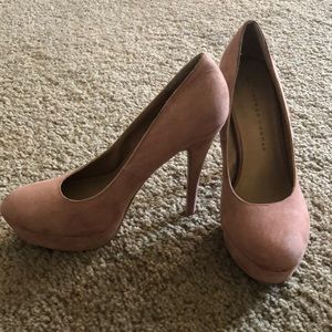 LC Lauren Conrad Mauve Suede High Heels Size 8